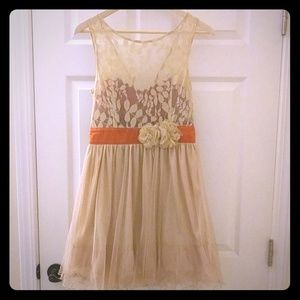 Orange and beige party dress